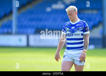 Halifax, Angleterre - le 25 avril 2021 - Connor Robinson de Halifax Panthers pendant le championnat de rugby Betfred Halifax vs Toulouse Olympique XIII au stade Shay, Halifax, Royaume-Uni Banque D'Images