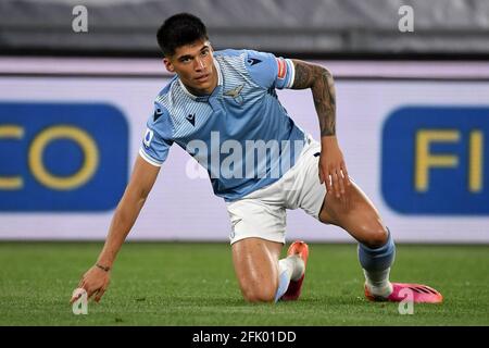 Rome, Italie. 26 avril 2021. Joaquin Correa de SS Lazio réagit lors de la série UN match de football entre SS Lazio et AC Milan au stade Olimpico à Rome (Italie), le 26 avril 2021. Photo Antonietta Baldassarre/Insidefoto Credit: Insidefoto srl/Alay Live News Banque D'Images