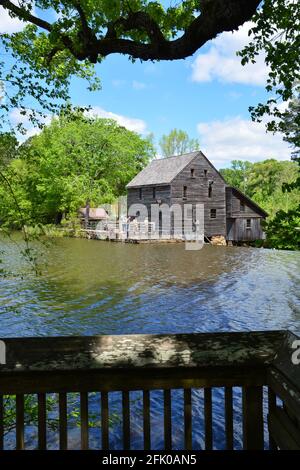 L'ère coloniale Yates Mill situé au sud de Raleigh, Caroline du Nord. Banque D'Images