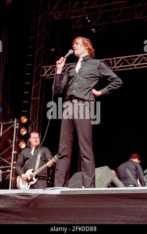 Les ruches se sont performances au T in the Park Festival 2002, Balado, Kinross, Écosse. Banque D'Images