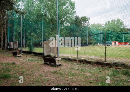 Terrain de baseball en Toscane Italie Banque D'Images