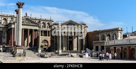 Le décor de la Rome antique, construit pour la série télévisée HBO Rome, Cinecittà Studios; Rome; Lazio; Italie; Europe Banque D'Images