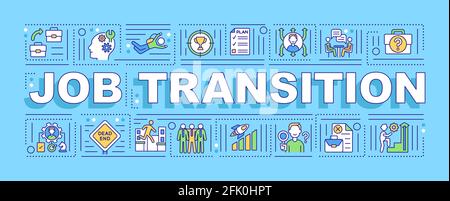 Bannière concepts de mot de transition de travail Illustration de Vecteur