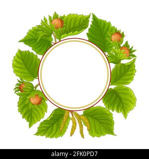 cadre noisette sur fond blanc Illustration de Vecteur