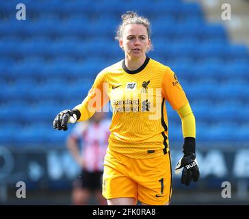 Chesterfield, Angleterre, le 25 avril 2021. Rachael Laws de Liverpool lors du match de championnat FA féminin au stade technique de Chesterfield. Le crédit photo devrait se lire: Simon Bellis / Sportimage Banque D'Images