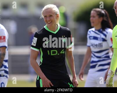 Firo: 04/25/2021 Fuvuball: Soccer: 1er Bundesliga Flyer alarme femmes Bundesliga femmes MSV Duisburg - VfL Wolfsburg Rebecka Blomqvist, VfL | usage dans le monde entier Banque D'Images