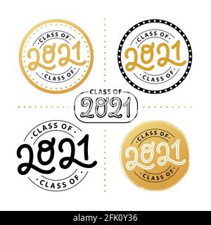Kit 2021 cycles supérieurs. Classe de 2021. Cachet du logo. Annuaire de conception de troisième cycle. Illustration vectorielle. Illustration de Vecteur