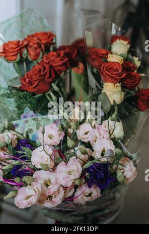 Beau bouquet coloré de fleurs mixtes encore la vie Banque D'Images