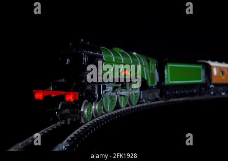 Hornby OO modèle de train avec Gresley A1 'Flying Scotsman' dans LA décoration DE LNER. Banque D'Images