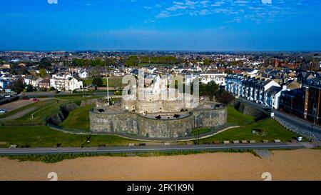 Vue aérienne sur Deal Castle Banque D'Images