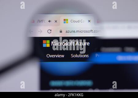 New York, États-Unis - 26 avril 2021 : gros plan du logo Microsoft Azure sur la page du site Web, Editorial Banque D'Images