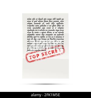 Lettre manuscrite sur le latin sans aucun sens avec le dessus rouge tampon secret Illustration de Vecteur