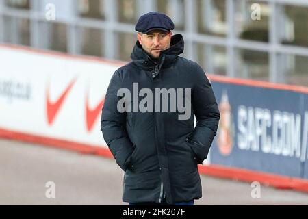 Sunderland, Royaume-Uni. 27 avril 2021. Lee Johnson, responsable de Sunderland, pendant le match à Sunderland, Royaume-Uni, le 4/27/2021. (Photo par IAM Burn/News Images/Sipa USA) crédit: SIPA USA/Alay Live News Banque D'Images