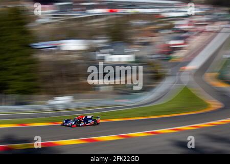 Stavelot, Belgique, 27/04/2021, 22 Hanson Philip (gbr), Scherer Fabio (che), Albuquerque Filipe (prt), United Autoports USA, Oreca 07 - Gibson, action pendant le Prologue du Championnat du monde d'endurance de la FIA 2021 sur le circuit de Spa-Francorchamps, du 26 au 27 avril à Jovelao Filipe, Belgique / DPIP Banque D'Images