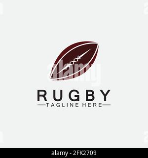 Modèle de logo vectoriel d'icône de football américain de Rugby ball Illustration de Vecteur