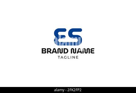 Modèle de conception vectorielle avec logo de monogramme lettre ES adapté à un usage personnel ou marque commerciale Illustration de Vecteur