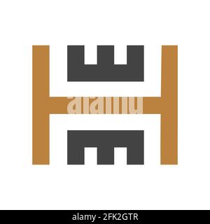 HE, EH, E ET H Résumé initiale monogramme lettre alphabet logo design Illustration de Vecteur
