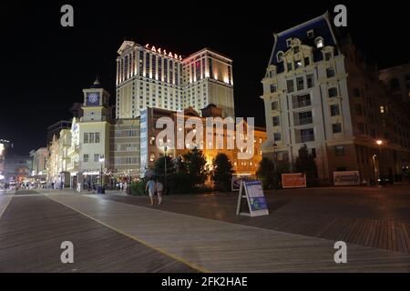 ATLANTIC CITY, USA 2.09.2020 - vue sur la promenade de l'hôtel Caesars et du casino Banque D'Images