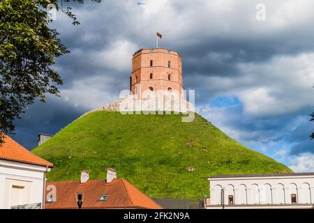 Tour de Gediminas Gedimino à Vilnius, Lituanie, partie du complexe du Château supérieur de Vilnius Banque D'Images