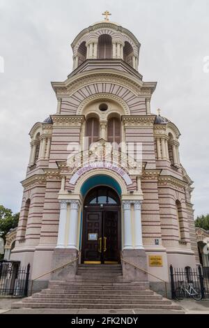 La Nativité du Christ orthodoxe cathédrale de Riga, Lettonie Banque D'Images