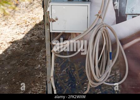 panneau électrique dans le parc de la ville Banque D'Images