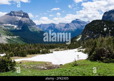 Paysage alpin à Logan Pass dans le parc national de Glacier, États-Unis Banque D'Images