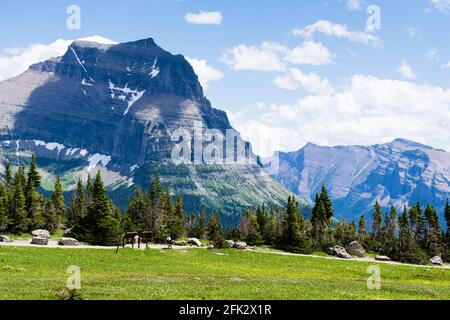 Paysage alpin à Logan Pass dans le parc national de Glacier, États-Unis Banque D'Images