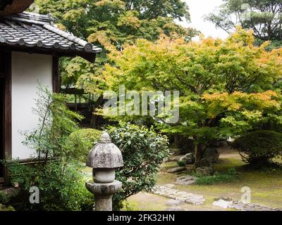 Kitsuki, Japon - 31 octobre 2016 : jardin traditionnel japonais à la résidence Ohara dans la ville historique de Kitsuki Banque D'Images