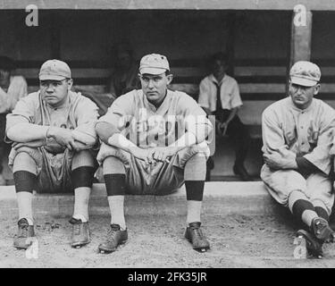 Babe Ruth, Ernie Shore & Rube Foster, Red Sox de Boston,1917. Banque D'Images