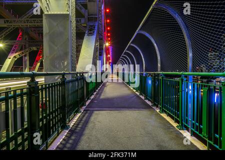 Sentier de randonnée traversant le pont Story à Brisbane, en Australie Banque D'Images