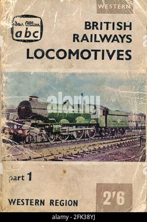 La couverture de l'édition 1959 de Ian Allan trainspotting carnet de numéros de loco. Pour les pages internes, voir les images 2FK3902 et 2FK38YP avec les numéros marqués Banque D'Images