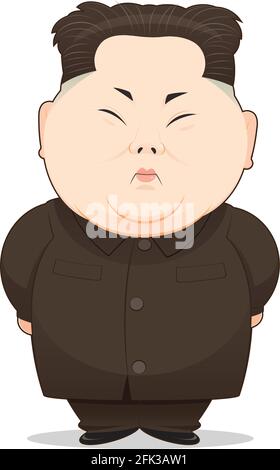 23 août 2017 : illustration du dirigeant nord-coréen Kim Jong-un dans la posture populaire Illustration de Vecteur