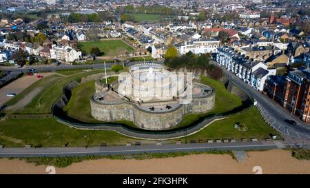 Vue aérienne sur Deal Castle Banque D'Images