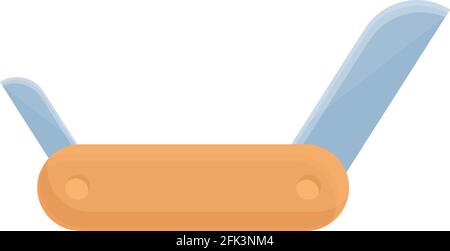 Icône de couteau du multitool de randonnée. Dessin animé de l'icône de vecteur de couteau de randonnée MultiTool pour la conception de Web isolée sur fond blanc Illustration de Vecteur