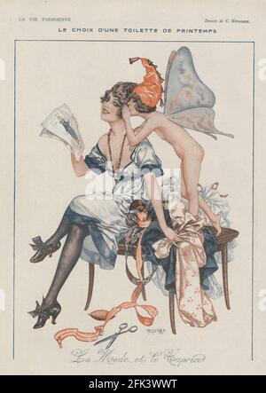 1910s France la vie parisienne Magazine plate Banque D'Images