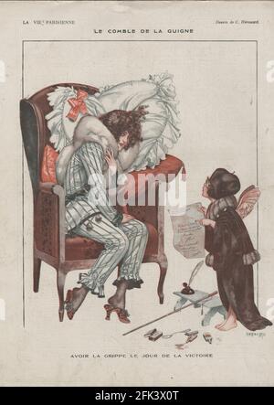 1910s France la vie parisienne Magazine plate Banque D'Images