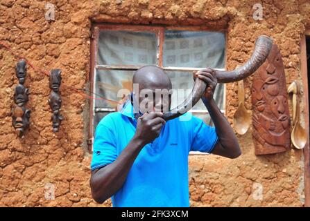 Artistes sur la route d'art Ribola de Limpopo en Afrique du Sud Banque D'Images