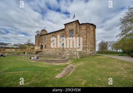 Le château de Colchester est un château normand situé à Colchester, dans l'Essex Banque D'Images