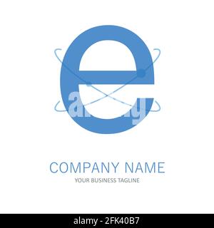 Lettre e logo de la société de technologie numérique marque. Éléments de modèle d'icône de vecteur moderne Illustration de Vecteur