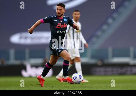 Sèche Mertens de SSC Napoli en action pendant la série UN match entre Juventus FC et SSC Napoli. Banque D'Images