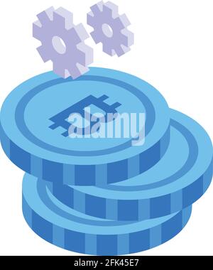 Icône de confidentialité bitcoin. Isométrique de l'icône de vecteur bitcoin de confidentialité pour la conception de sites Web isolée sur fond blanc Illustration de Vecteur