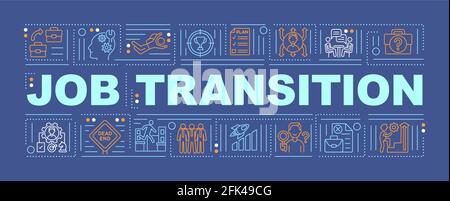 Bannière concepts de mot de transition de travail Illustration de Vecteur