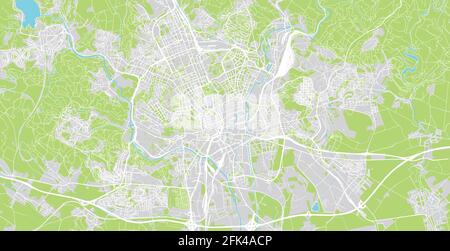 Carte urbaine de Brno, République Tchèque, Europe Illustration de Vecteur