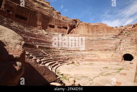 Petra le beau théâtre Nabataean Banque D'Images