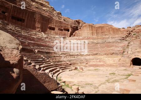 Petra le beau théâtre Nabataean Banque D'Images