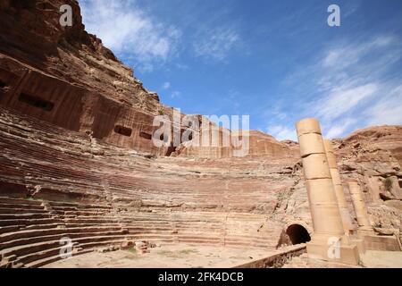 Petra le beau théâtre Nabataean Banque D'Images