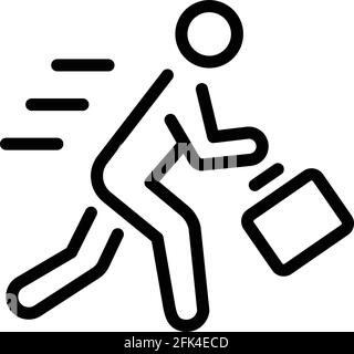 Icône d'exécution de tâche urgente. Outline Rush job running vector icon for web design isolé sur fond blanc Illustration de Vecteur