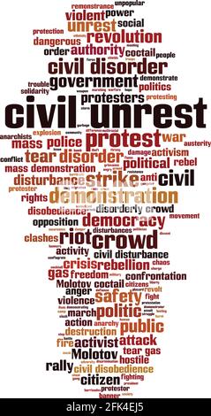 Concept de nuage de mot de troubles civils. Collage de mots sur les troubles civils. Illustration vectorielle Illustration de Vecteur