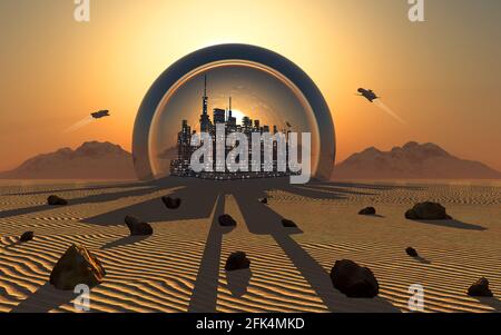 Ville de martien Banque D'Images