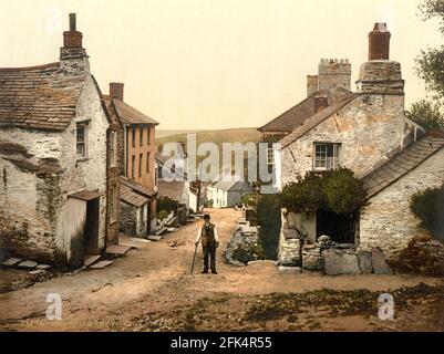 Boscastle dans les Cornouailles vers 1890-1900 Banque D'Images